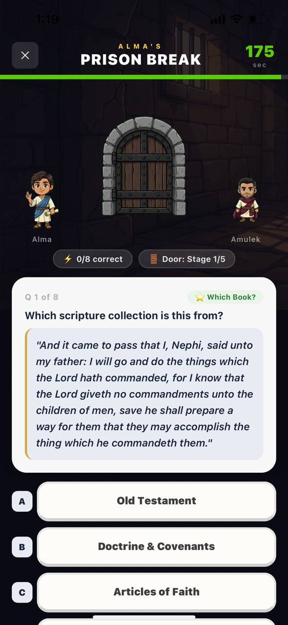 Alma's Prison Break mini-game screen