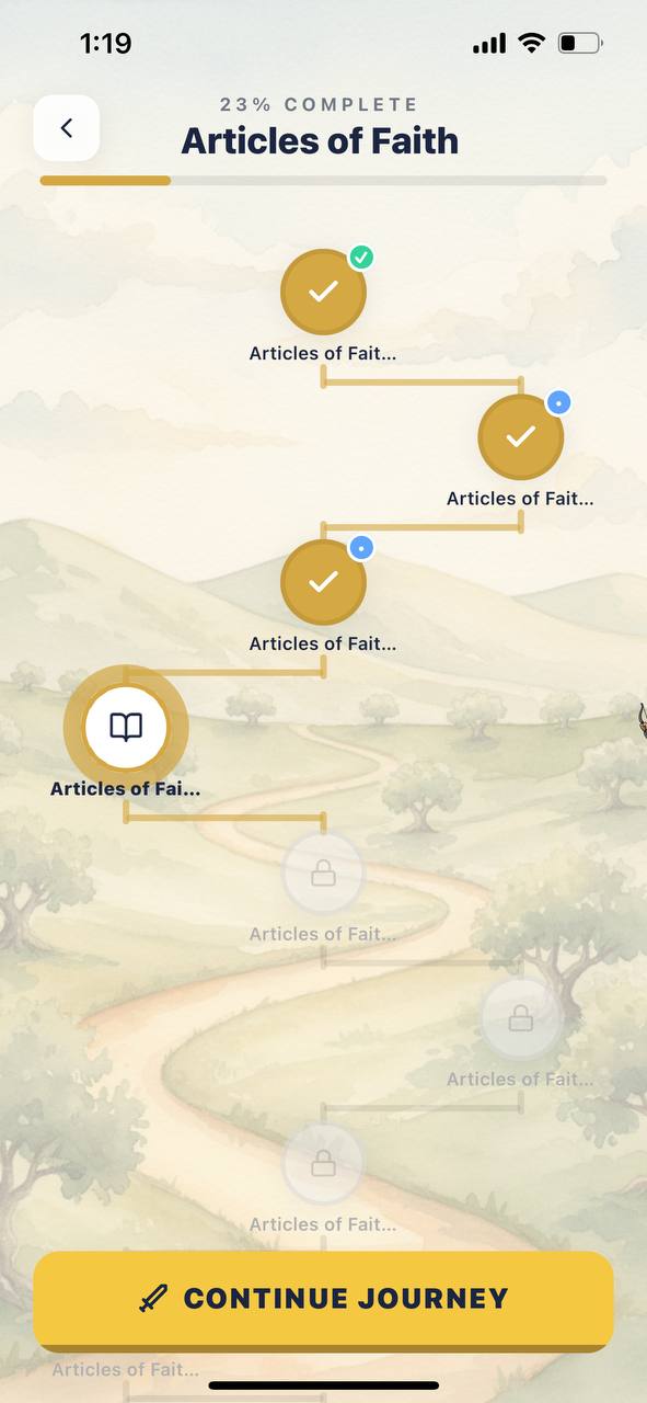 Journey Map progress screen