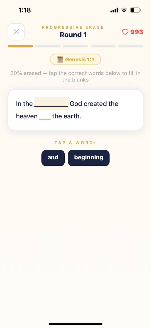 Progressive Erase game screen